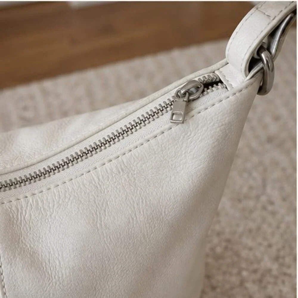 Cream Nylon Crossbody Bag